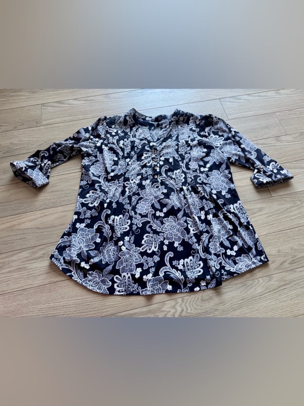 Cocomo Black Floral Lace-Effect Blouse